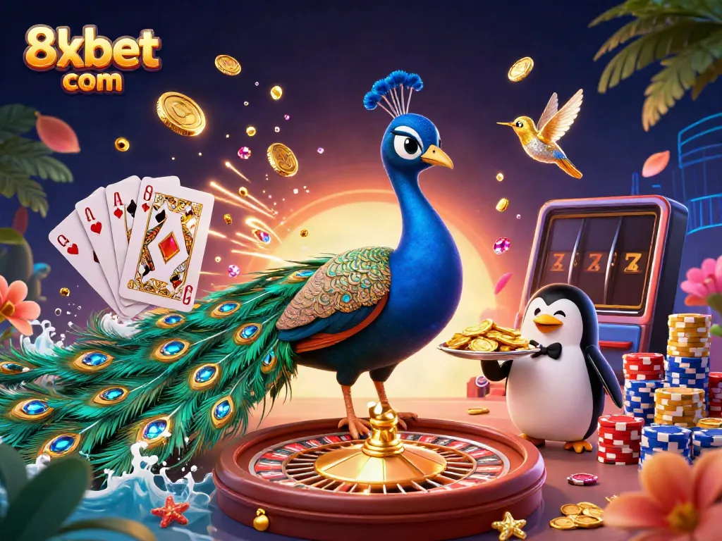 Experience the excitement of gaming at 8xbet com with vibrant characters and dynamic casino elements.