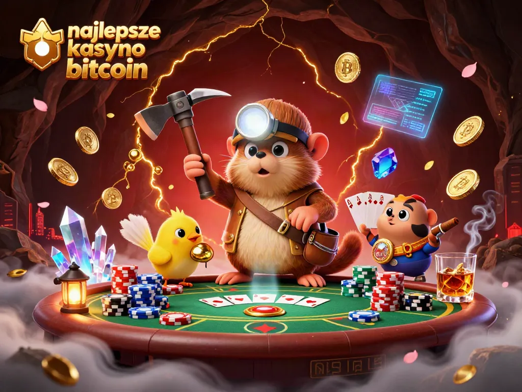 Experience the excitement at najlepsze kasyno bitcoin with gaming characters amid vibrant casino elements.