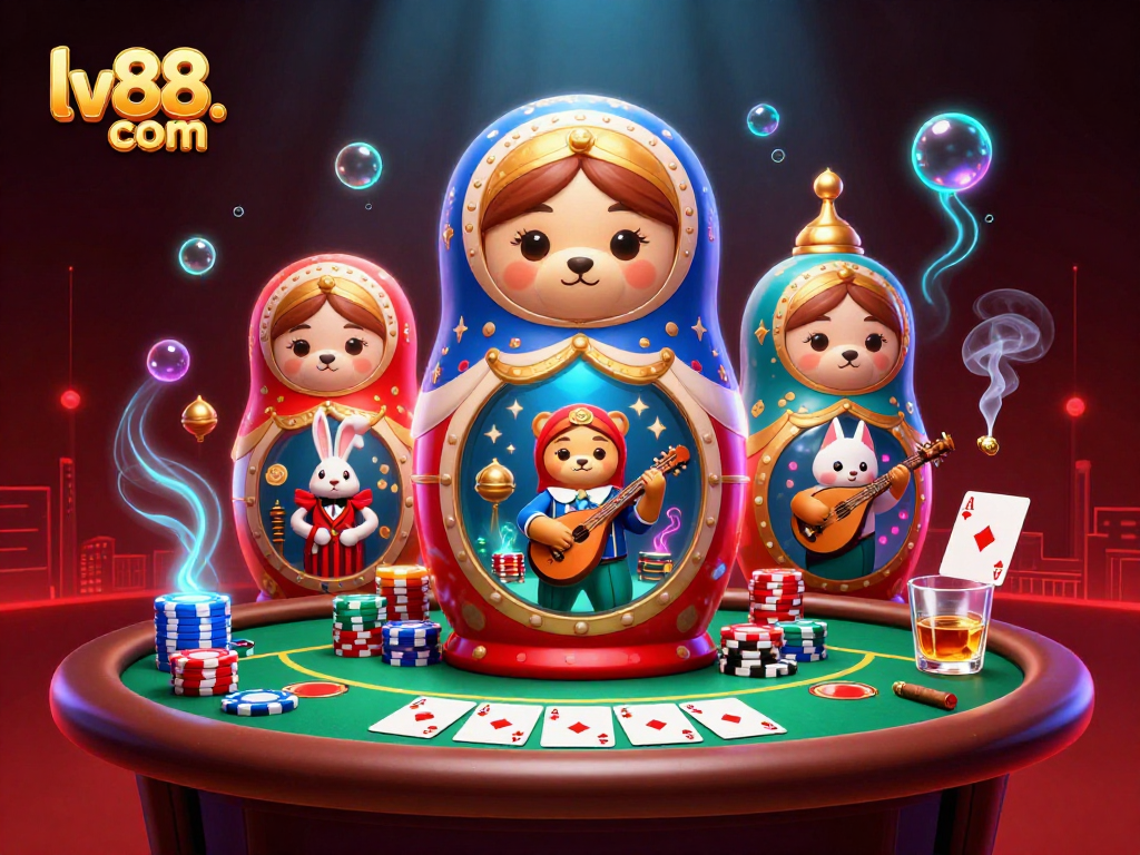 Experience exciting gameplay at lv88. com with cartoon characters celebrating wins in a vibrant casino scene.