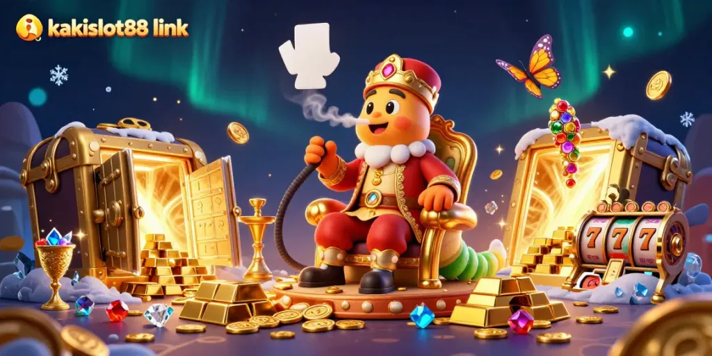 Gali keberuntungan dengan kakislot88 link melalui simbol jackpot dan koin emas yang menggoda.