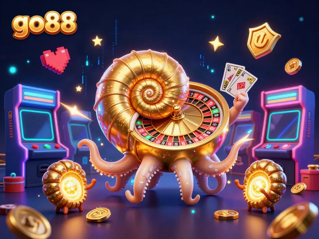 Experience the excitement of go88 casino gaming with an immersive 3D illustration showcasing vibrant characters and dynamic elements.