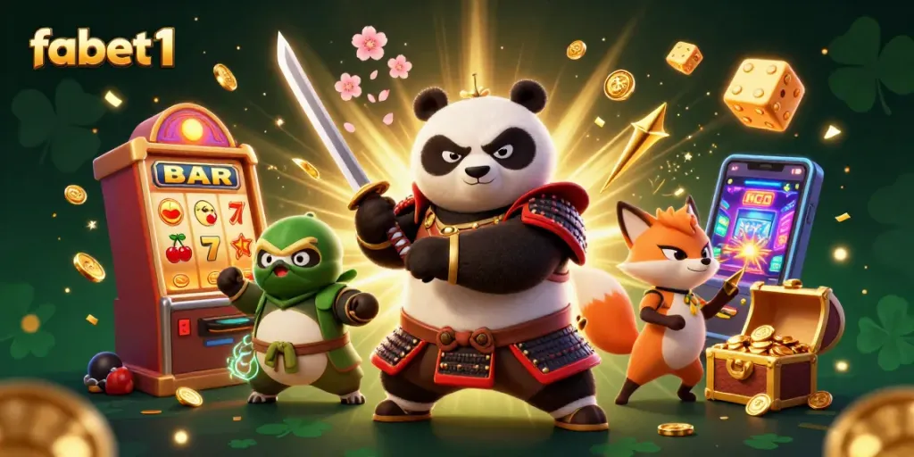 Engage with fabet1's thrilling casino experience featuring animated characters in a vibrant 3D scene.