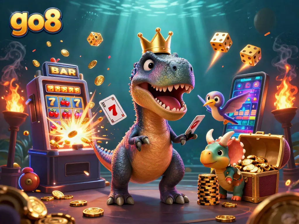 Engage with thrilling casino adventures at go8 while enjoying card games with dinosaur characters.