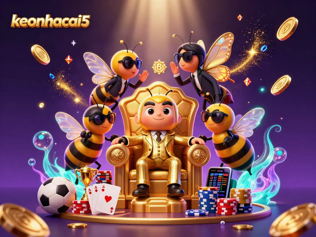 Experience keonhacai5's lively atmosphere with a mob boss and engaging sports betting elements.