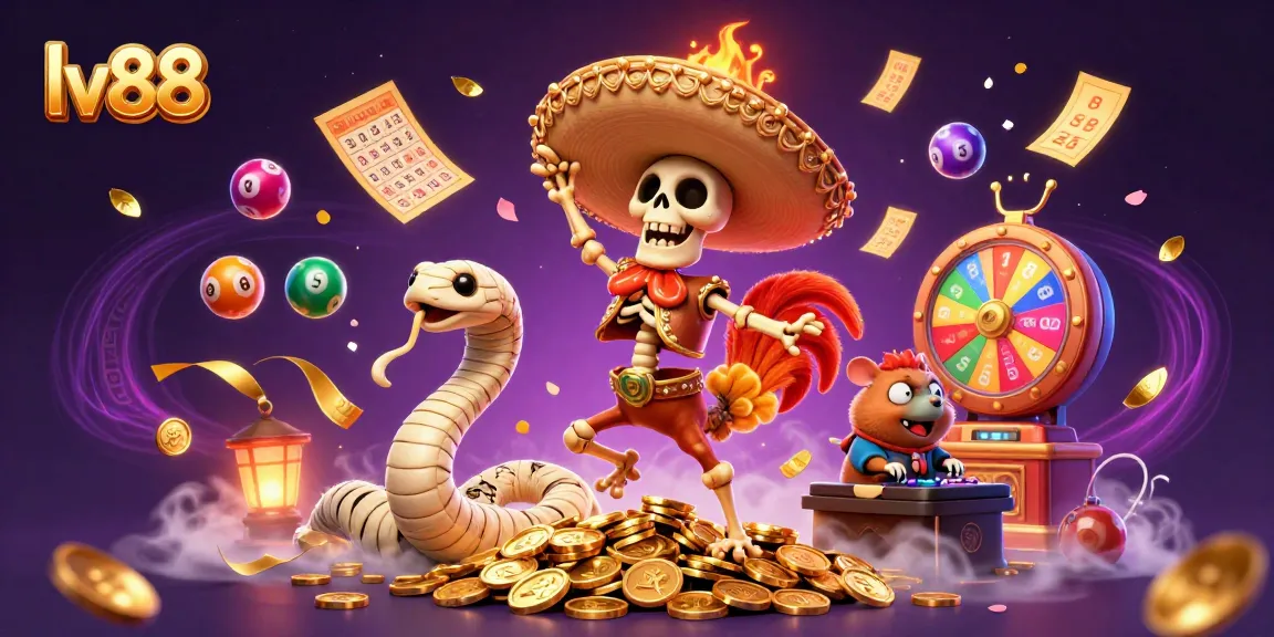 Spin to win with lv88's colorful gaming adventure featuring vibrant casino elements