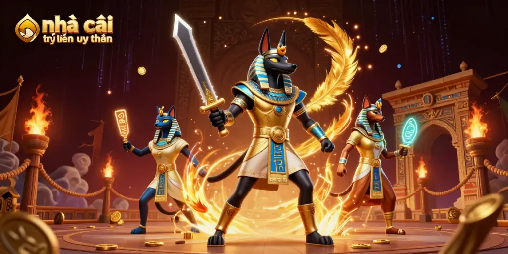 Experience the excitement of nhà cái trực tuyến uy tín with Anubis and Bastet in a vibrant online casino scene.