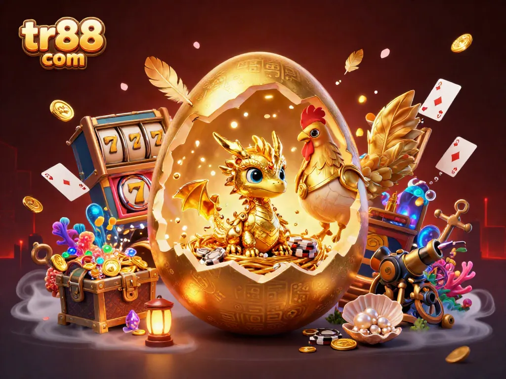 Join the excitement at tr88 com with a golden dragon and vibrant casino elements!