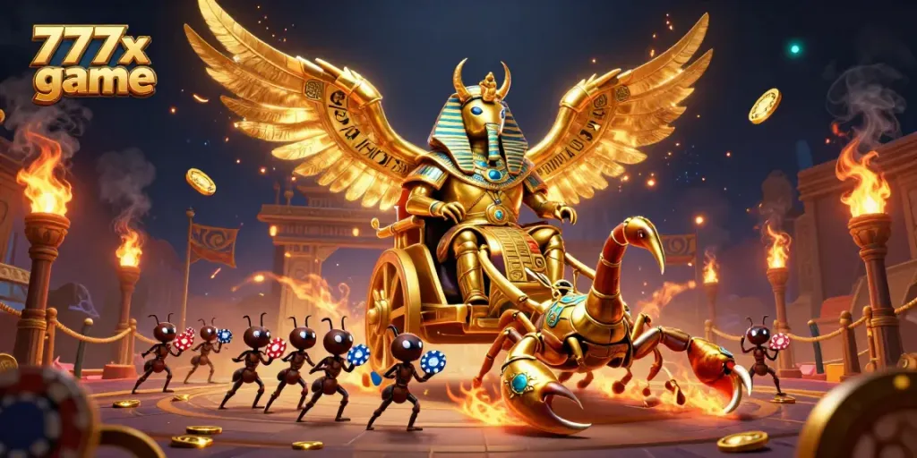 Experience the excitement of 777x game with vibrant scenes of heroic characters and dynamic elements.