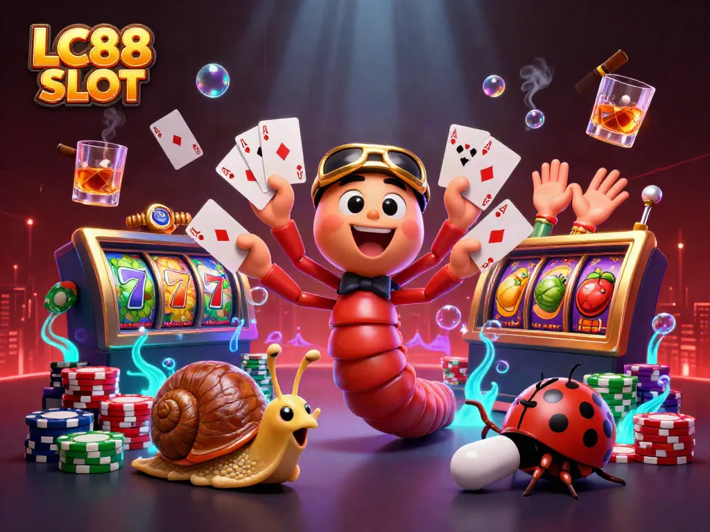 Experience thrilling wins at LC88 SLOT with dynamic gameplay and vibrant characters in this exciting casino scene.
