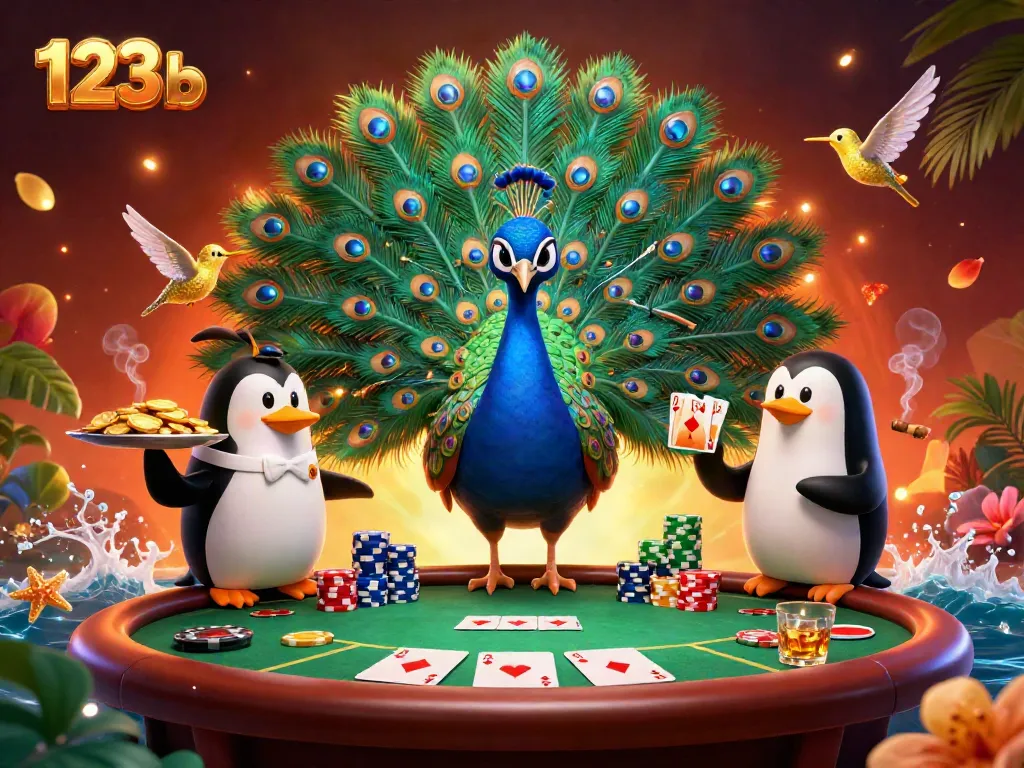Experience the exciting and vibrant atmosphere of 123 b casino gaming with colorful poker elements.