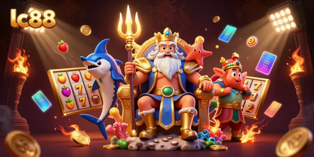 Experience the exciting world of lc88 with Neptune and vibrant casino elements in action.