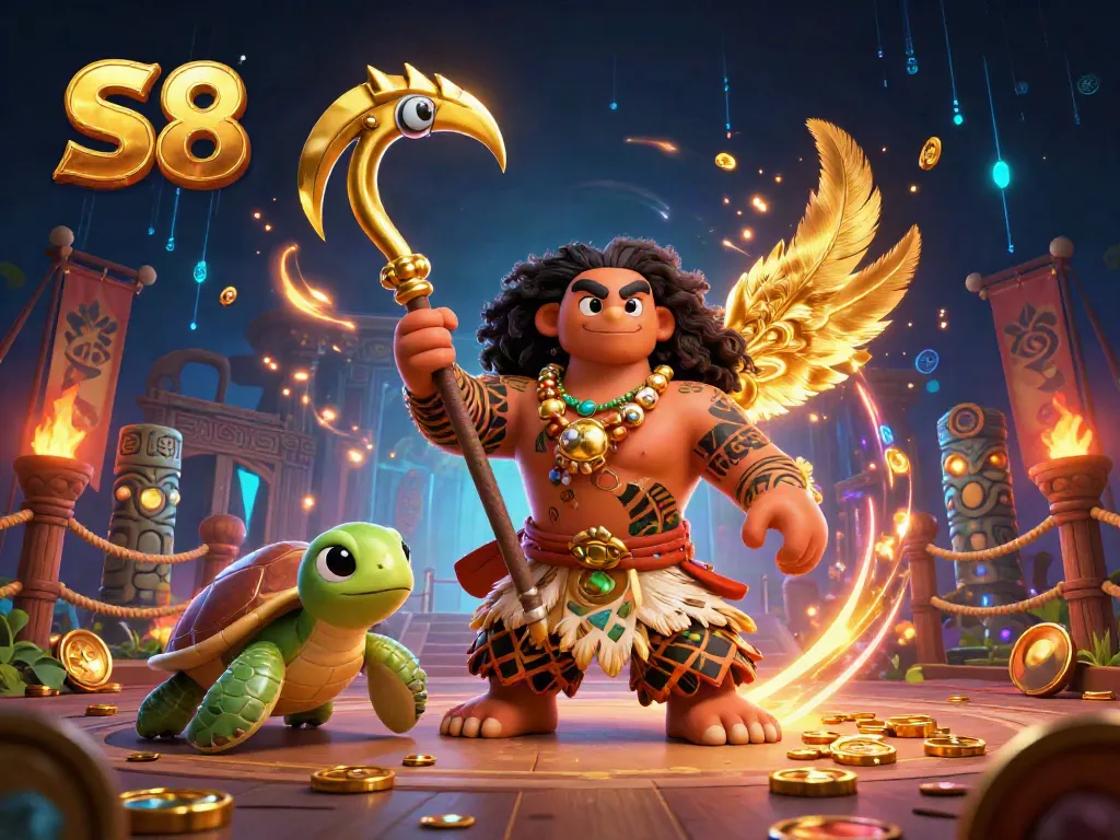 Experience thrilling gameplay with S8, showcasing vibrant gaming characters in a dynamic casino scene.