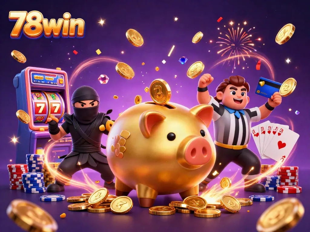 Engage with 78win's vibrant casino scene featuring a sumo wrestler and dynamic elements.