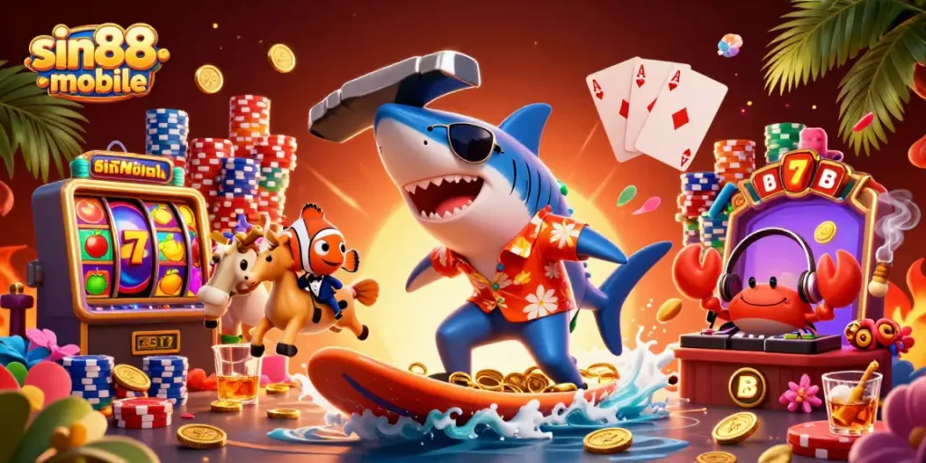 Experience thrilling wins while playing at sin88-mobile with a lively underwater casino scene.
