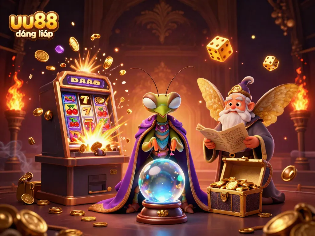 Experience the magic of uu88 đăng nhập with a vibrant fortune teller scene full of casino excitement.