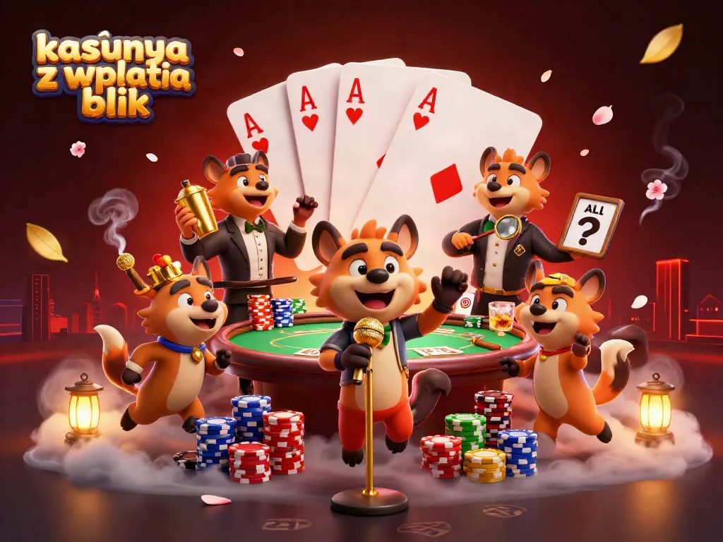 Experience the thrilling excitement of kasyna z wplata blik with charismatic hyena characters in a vibrant casino scene.