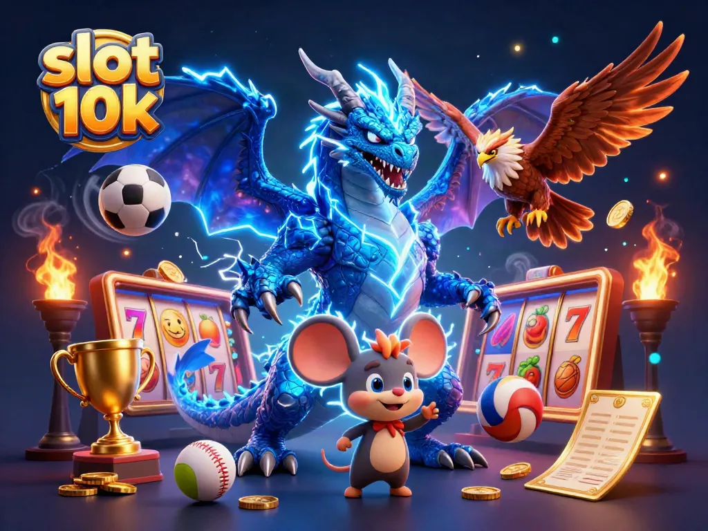 Experience exciting gameplay with slot 10k in this dynamic online casino illustration featuring vibrant characters and game elements.