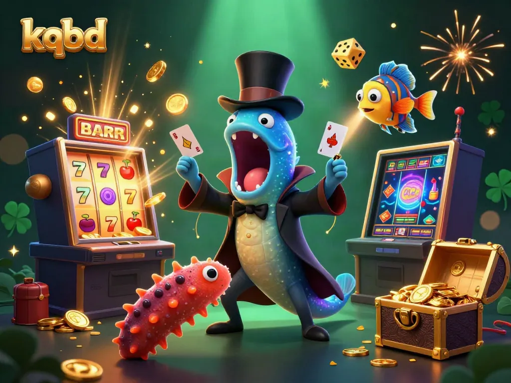 Engage with thrilling kqbd casino action featuring a lively 3D underwater scene of characters performing a magic act.